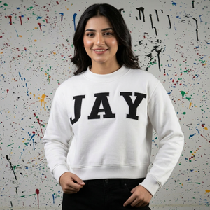 Sweat-shirt à capuche en velours JAY WHITE 100% coton NOIR Broderie appliquée Demi-zip Surdimensionné Hiver Impression numérique CLUSH SPORTS - Product Image 1