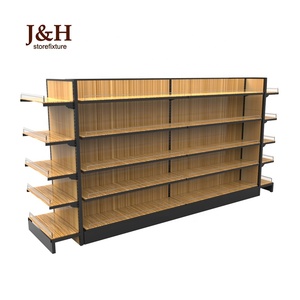 Negozio di vendita al dettaglio Della Maglia del Metallo di Legno di Visualizzazione Scaffale del Supermercato Ripiani In Legno <span class=keywords><strong>Gondola</strong></span> - Product Image 4