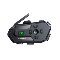 Headphone Motor Nirkabel X2 Pro Koneksi 6 Orang, Percakapan 2 Orang, Jangkauan 300 Meter, Audio Mixing, Plastik ABS, IPX6
