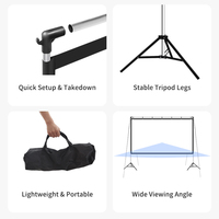 Écran de projection extérieur de 100 pouces avec support 16:9 écran de projection blanc 4K haute définition portable