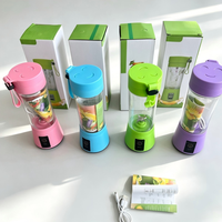 Mini mixeur-presse-agrumes électrique portable, silencieux, coloré, 6 lames, rechargeable par USB, anti-fuite, facile à nettoyer, bouteille à jus, portable
