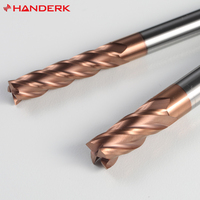 HANDERK prix d'usine carbure de tungstène fraise HRC55 4 cannelures fraise en bout plate pour outils de fraisage CNC