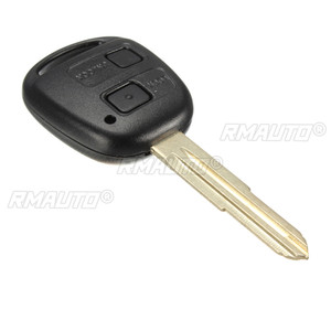 Coque de clé télécommande 2 boutons avec tampon en caoutchouc et lame de clé, noire, pour réparation et remplacement, compatible Toyota Yaris - Product Image 4