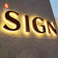 Enseigne publicitaire extérieure étanche, cadre en acier inoxydable personnalisé, lettres en relief 3D, enseigne en métal acrylique, LED multicolore pour centre commercial