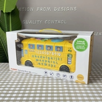 Autobús Escolar Musical Eléctrico Multifuncional de Plástico con Letras del Alfabeto y Números para Niños de Preescolar FiveStar