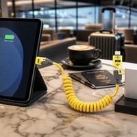 Câble de charge rapide 4-en-1 certifié CE FCC 65W PD Mecha, en alliage de zinc tressé, universel pour ordinateur portable et smartphone