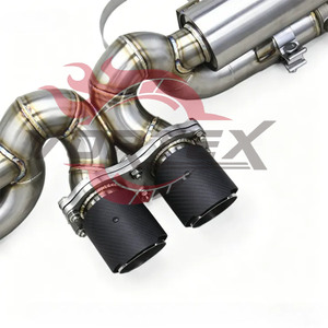 Échappement Vortex SS304 pour Porsche 911 991 991.1 GT3 4.0 2015-2018, silencieux Valvetronic, collecteur de course, embouts en fibre de carbone découpés en forme de pie - Product Image 2