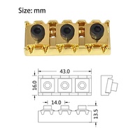 Hot Sale 43mm Metal Guitar Tremolo Bridge Locking String Nut for Floyd Rose Tremolo Bridge, Gold