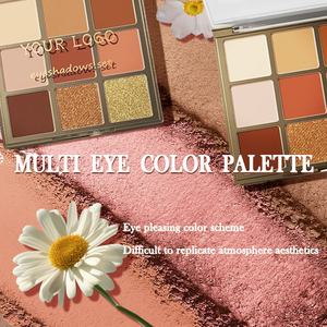 Paleta de sombras de ojos de lujo de 9 colores personalizada al por mayor, pigmento en polvo resistente al agua duradero, purpurina con acabado brillante para maquillaje de ojos - Product Image 2