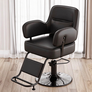 Fauteuil de barbier moderne en cuir, pivotant à 360 degrés, inclinable, réglable en hauteur avec repose-pieds - Product Image 5