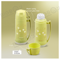 BIGBOY-termo de plástico al vacío de doble pared para el hogar, termo interior de vidrio de marca, 0,45l-1,8l