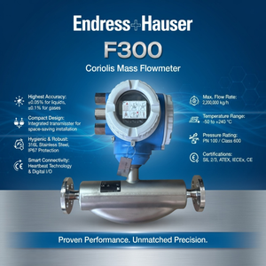 Débitmètre de masse Coriolis Endress Hauser Promass F300 E+H 8F3B40 8F3B80 pour la mesure de débit industriel, capteur de débit de densité - Product Image 2
