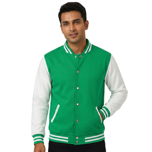 <b>Mens</b> Varsity Jacket with Embroidery Techniques and Puff Print Design Custom Fashion Baseball Bomber Coat - Product Image 1