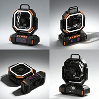 Ventilateur de camping portable 3-en-1 F22S 40000mAh avec lampe et batterie externe, 4 vitesses de vent réglables, lumière LED à intensité variable, batterie longue durée