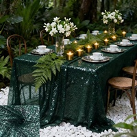 Nappe Ronde Géométrique en Maille à Petites Paillettes de 3mm pour Décoration de Mariage, Brillante, Anti-Poussière, Style Américain, pour Hôtels et Banquets