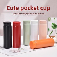 Mug isotherme compact en acier inoxydable 304, couleur macaron, tasse de poche portable, cadeau, impression de logo, isolation sous vide 6-12h, pour femme