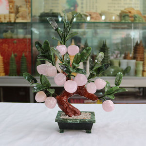 <span class=keywords><strong>Arbre</strong></span> de bonsaï en Jade <span class=keywords><strong>rose</strong></span>, artisanat décoratif, arbres de pierres précieuses en jade pour la décoration de la maison et <span class=keywords><strong>du</strong></span> bureau - Product Image 2