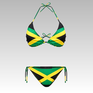 OEM/ODM Custom Jamaica National Flag Print Sexy <strong>Bikini</strong> <strong>Set</strong> Factory Made Country Flag Pattern Women's <strong>Plus</strong> <strong>Size</strong> Swimwear - Product Image 1