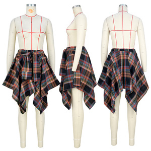 Precio <span class=keywords><strong>de</strong></span> fábrica: <span class=keywords><strong>Falda</strong></span> corta asimétrica a <span class=keywords><strong>cuadros</strong></span> para mujer <span class=keywords><strong>con</strong></span> detalle frontal <span class=keywords><strong>de</strong></span> <span class=keywords><strong>camisa</strong></span> y superposición <span class=keywords><strong>de</strong></span> <span class=keywords><strong>camisa</strong></span> adjunta, <span class=keywords><strong>con</strong></span> lazo en la cintura. - Product Image 6