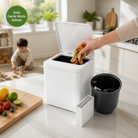 Composteur Électrique de Déchets Alimentaires 2,5 L pour Cuisine Domestique – Transforme les Restes en Poudre Inodore et Sèche, Déshydratation Automatique, Acier Inoxydable