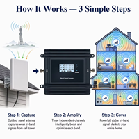 Amplificador de Señal Tri-Banda EasyBoost, 700/1800/2100MHz B28 B3 B1, 2G 3G 4G LTE, Control Inteligente por Aplicación Tuya, Repetidor de Señal Doméstica Mejorado