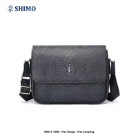 Sac à bandoulière en PU texturé Galuchat, logo personnalisé, sac à rabat de luxe, sac bandoulière OEM, design gratuit, sac messager tendance pour femmes