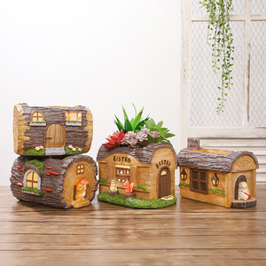 Chậu trồng cây nhựa giả cổ điển Roogo, chậu trồng cây mọng nước, đồ trang trí cây xanh, chậu trang trí sân vườn - Product Image 6