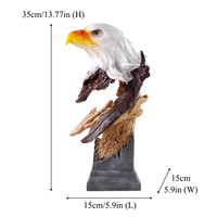 Sculpture en résine d'aigle chauve avec des plumes réalistes, tête blanche et bec orange, statue d'oiseau majestueux pour la décoration de la maison et du bureau
