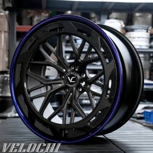 Jantes forgées noires brillantes <span class=keywords><strong>VLC</strong></span> avec anneau en carbone 18 19 20 21 22 24 pouces 5x114.3 5x112 5x130 Forgrd pour Porsche Lamborghini BMW - Product Image 5