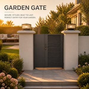 <span class=keywords><strong>Puerta</strong></span> de Jardín de Aluminio Personalizada de 4 pies, Resistente a los Rayos UV, con Doble Hoja Abatible, Estilo Hierro Forjado, <span class=keywords><strong>Puerta</strong></span> de Seguridad de Lujo para Entrada de Villa - Product Image 4