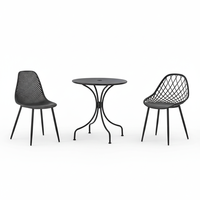 Ensemble de meubles de jardin modernes et durables en plastique PP pour l'extérieur, table en acier au carbone, 2 chaises pour salon, cour