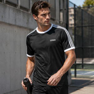 Maillot d'entraînement personnalisé à manches rayées, maillot de performance, fabrication OEM/ODM, fournisseur de vêtements de sport - Product Image 2