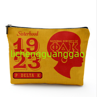 Sac de maquillage de la sororité nationale Phi Delta Kappaas, cadeau de sororité, pochette zippée de sororité, sac cosmétique de la fraternité