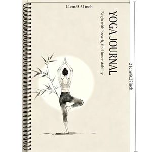 Carnet de yoga à spirale 14x21cm, suivi des exercices de respiration et de concentration pour les passionnés de yoga - Product Image 1