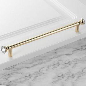 Furniture Luxury Ornate Cabinet Drawer Handle Square <strong>Gold</strong> <strong>Crystal</strong> Handle Zinc Alloy Door Handle - Product Image 5