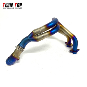 Para <span class=keywords><strong>Kawasaki</strong></span> <span class=keywords><strong>ER6F</strong></span> ER6N Ninja 650R motocicleta azul quemado 51mm Entrada de escape de acero inoxidable Sistema completo tubo de enlace frontal - Product Image 5