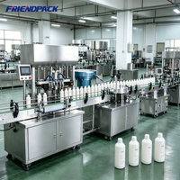 Friendpack Automatische Vulfles-, Dop-, Etiketteer- en Productielijn voor Cosmetica, Detergent, Sap, Tomatenpuree en Vloeistoffen