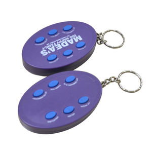 High quality audio 6 button sound keychain with voice recordable