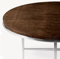 Table à manger RH OEM Benoit, style contemporain minimaliste, plateau en métal et bois imperméable, mobilier de luxe pour la maison, restaurant, villa