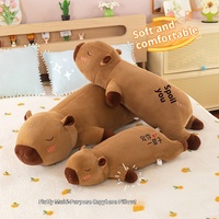 Peluche Capybara Ours Mignonne, Animal en Peluche pour Fête, Poupée de Sommeil, Coussin Long Ultra Doux, Anti-Stress, Lavable UV 31-50cm