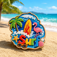 Aimants de réfrigérateur personnalisés en bois et résine époxy, souvenirs de vacances à la plage, imprimés en relief, faits à la main, faible MOQ, conception gratuite
