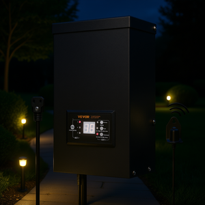 Transformador de Iluminación para Exteriores Vevor de 600W, 12V, Bajo Voltaje, Impermeable, con Temporizador y Sensor Fotoeléctrico - Product Image 2