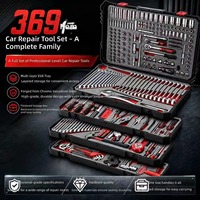 Ensemble d'outils de réparation automobile de 369 pièces, clé à douille en acier au chrome-vanadium, boîte à outils combinée multifonctionnelle pour une utilisation à domicile et en voiture