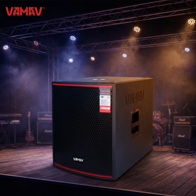 VAMAV NOVA AX18S Professional 18 Inch Wooden Active Subwoofer 1000W RMS Class D Amplifier DSP Effects Powerful Stage Audio