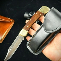 Couteau de poche tactique pliant 112 à lame pointue, manche en bois coloré, pour survie en extérieur, camping, chasse, outil EDC - Grande Vente