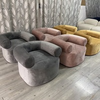Fauteuil de salon de style moderne, chaise en tissu blanc, revêtement en bouclette, fauteuil d'appoint, fauteuil d'appoint en bouclette