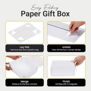 सफेद अतिरिक्त बड़ा लक्जरी चुंबकीय उपहार बॉक्स 42x32x12 सेमी पुनर्नवीनीकरण सामग्री कठोर बक्से आसान असेंबली चुंबकीय - Product Image 4