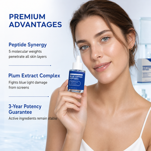 Suero Facial Iluminador con Péptidos de Cobre Azul y Bakuchiol 30ml, Reafirmante y Voluminizador con Niacinamida para una Piel Radiante y Efecto Cristal - Product Image 5