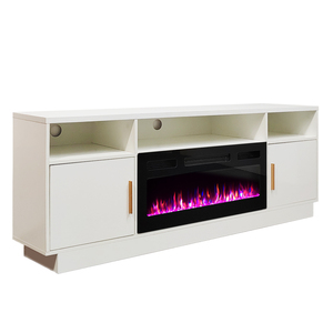 <span class=keywords><strong>Meilleur</strong></span> support TV d'intérieur autoportant avec flamme dynamique, blanc, moderne et luxueux, avec <span class=keywords><strong>foyer</strong></span> intégré et chauffage - Product Image 3