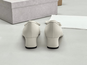 Jimmy Women's Square Toe Block Heel Pumps with Bow and Pearl Decor Slip On Dress <b>Shoes</b> for Office Party and Casual Use Chooing - Product Image 5
